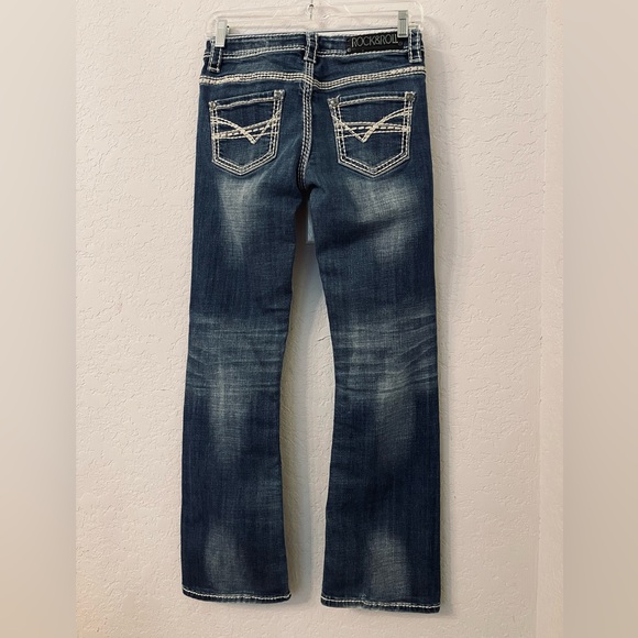 Rock&Roll Cowgirl Riding Jean 25X32 Bootcut Medium Wash Preloved - Picture 11 of 14